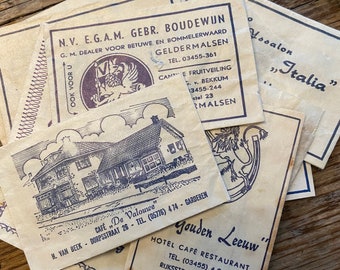 Vintage sugar bags | pick your favorite color| mini envelopes | packs | Ephemera - blue-green-brown-yellow-red