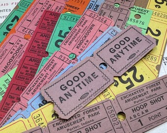 紙袋に入ったカラフルなビンテージ チケット 100 枚セット。 - Etsy 日本