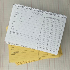 Dentistry patients records cards, dentist index cards, vintage