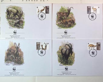 Beautiful WWF envelopes with matching stamps. Set of 4 official first day covers Armenia 1996