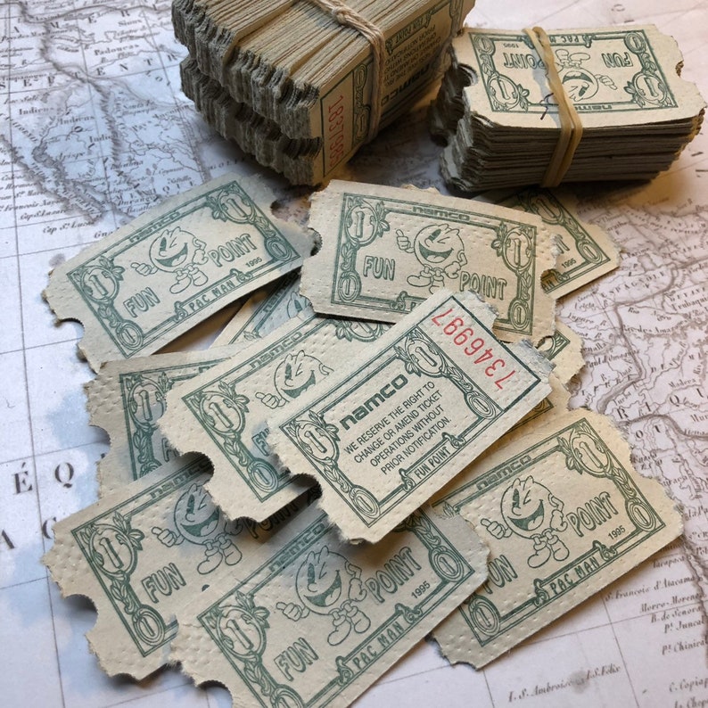 vintage arcade tickets please choose your color etsy