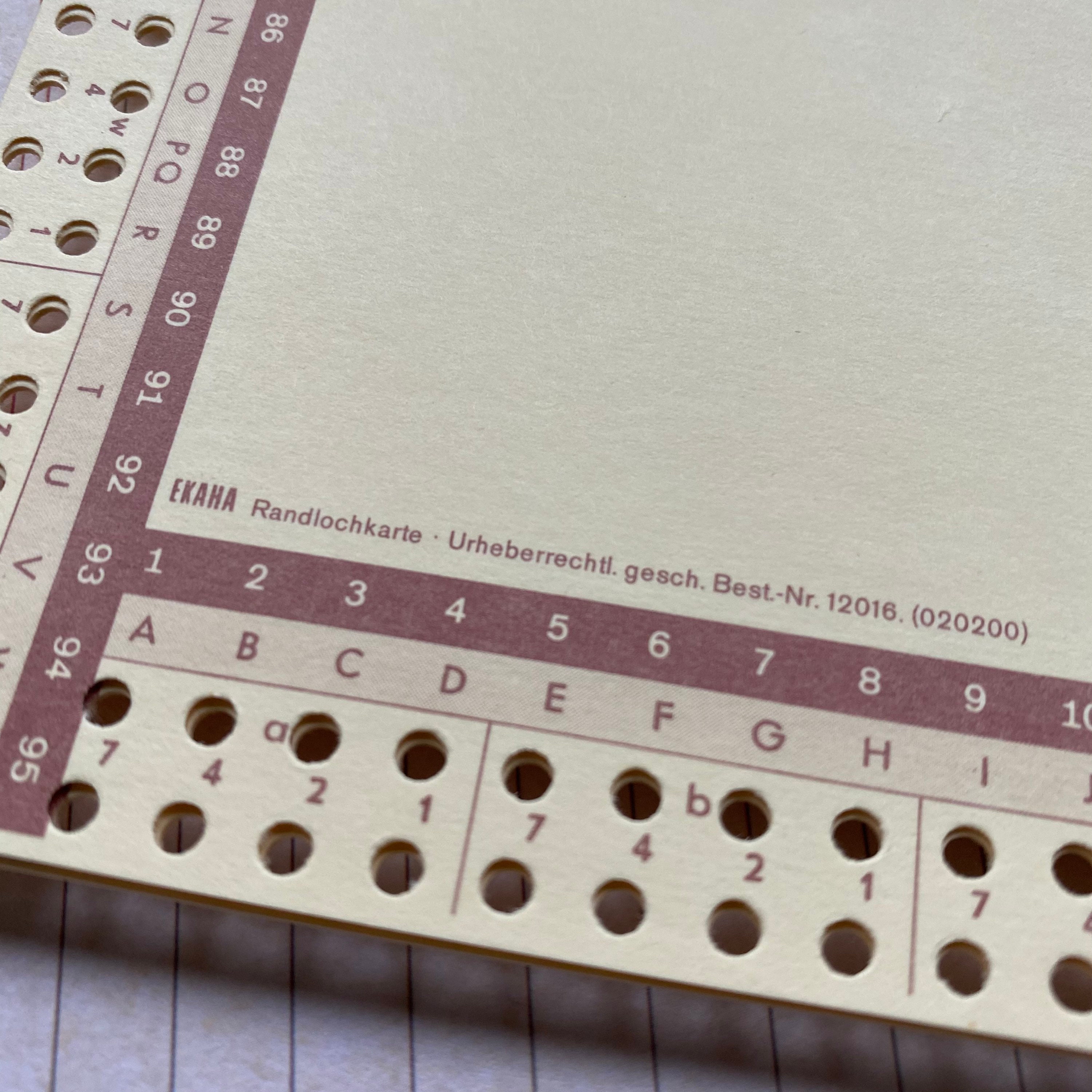 Border Punched Cards - Vintage Edge Punch Cards - Notched