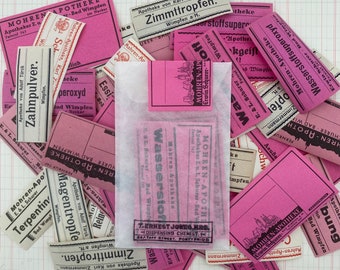 Vintage Pharmacy Labels- lot of 24 rare gummed labels Apothecary - Vintage - medicin labels