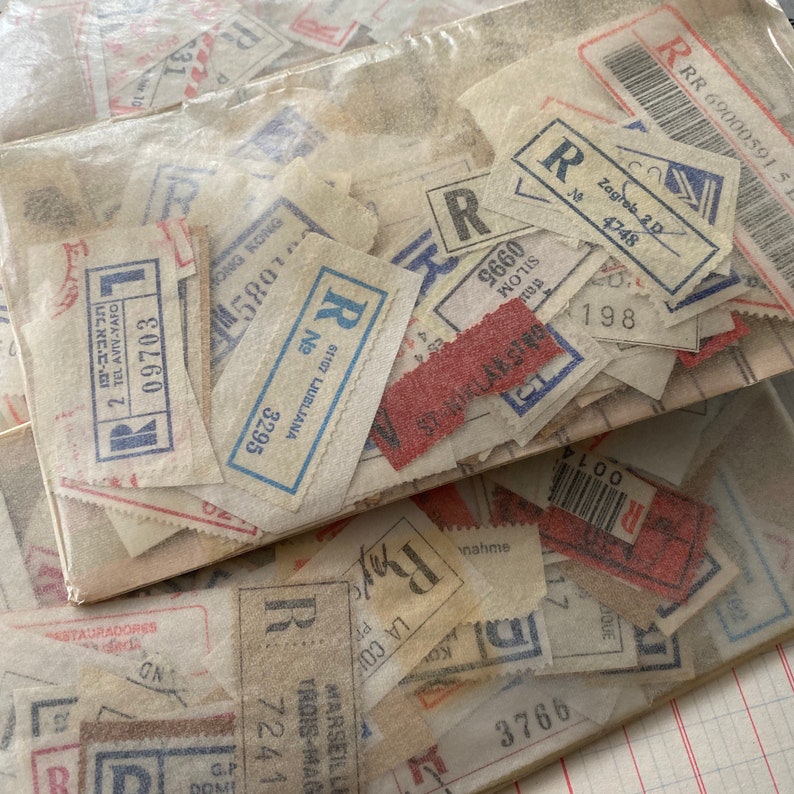 Vintage Registered postage mail labels. image 3