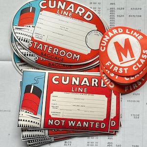 【ビンテージ・紙モノ】英国クルーズ客船　キュナードライン【匿名配送】 Cunard memorabilia - Etsy 日本
