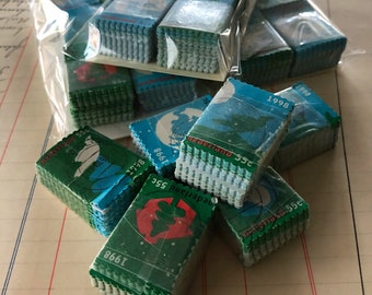 6 bundles with approx. 100 stamps each. Green - blue Christmas 1998 - collage art.