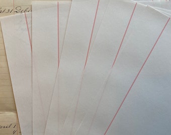 Vintage Sphinx Bond Typing Paper with Red Margins set of 5.