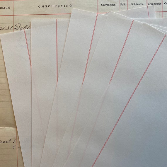 Vintage Sphinx Bond Typing Paper with Red Margins set of 5.