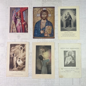 Cartes avec illustrations religieuses. Ensemble de 6. Cartes sacrées, marqueurs bibliques, éphémères religieux, cartes de prière, journalisation.