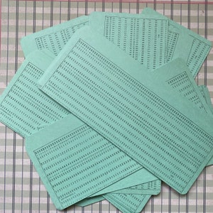 IBM punchcards craft, blue, green, pink & off-white, please choose your color afbeelding 5