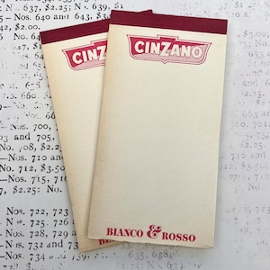 Vintage advertising notepad Cinzano Red & White - Old French memo bloc.