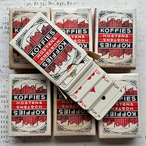 Full deck Vintage playing cards. Hostens Coffee brand - European game cards, complete set, old stack 53 pcs. NOS rare.