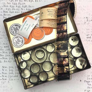 Old metal tin with 18 Vintage DISNEY real FILM STRIPS, analog, 1950s-1960s. Color - color film.