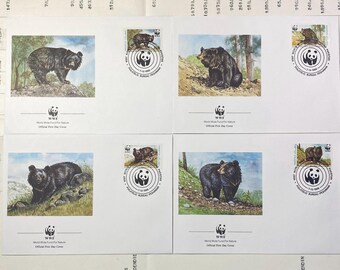 Beautiful WWF envelopes with matching stamps. Set of 4 official first day covers Pakistan 1989