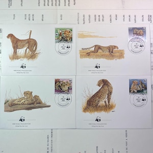 Beautiful WWF envelopes with matching stamps. Set of 4 official first day covers  Republique de Haute Volta 1984