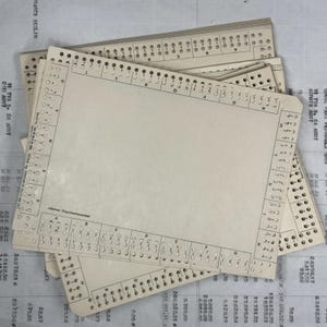 Border punched cards - vintage edge punch cards - notched cards