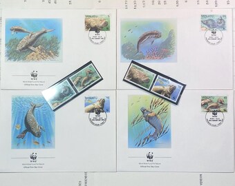美しいWWF封筒とそれに合わせた切手。バヌアツ 1988年公式初日カバー4
