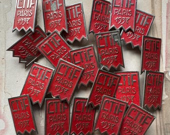 CTIF PARIS pins. 1937 - 1946 original & vintage. Old Keepsakes, Souvenirs from France.