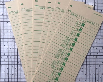 Vintage large Time registration cards. Journaling cards. Ephemera junk journal vintage style. Planner insert cards