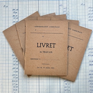 Livret de voyage communal d'administration vintage de France. Daté de 1883. Unique, ancien, authentique.