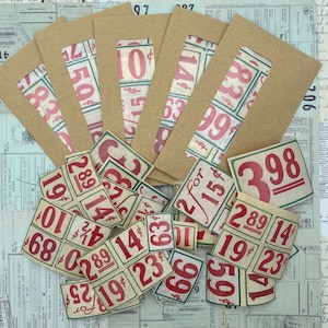 Etiquetas de preço gomadas - réplicas de etiquetas vintage.