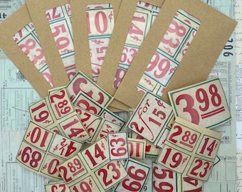 Gummed price tag labels - replica vintage labels.