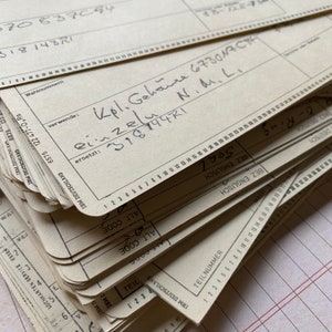 Vintage index cards from wild construction factory afbeelding 6