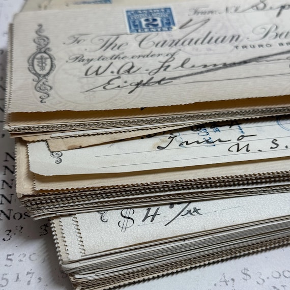 アンティークの銀行小切手、1920年代～1930年代の銀行小切手 - Etsy 日本
