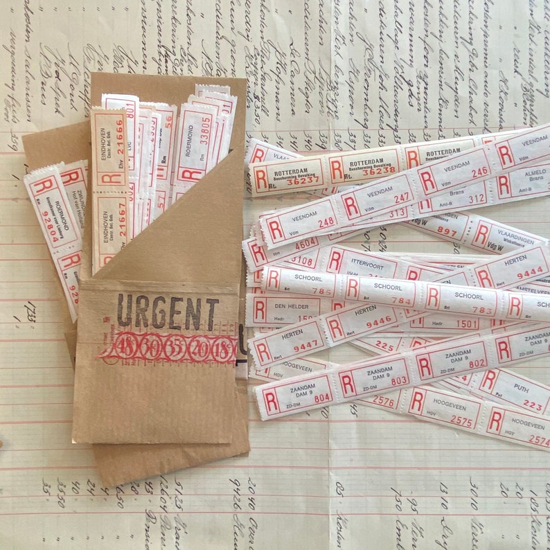 Vintage Registered Postage Mail Labels Strips of 4. - Etsy