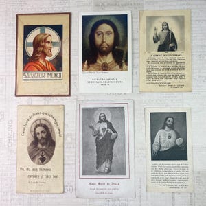 Cartes avec illustrations religieuses. Ensemble de 6. Cartes sacrées, marqueurs bibliques, éphémères religieux, cartes de prière, journalisation.