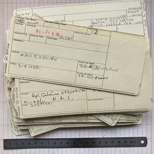 Vintage index cards from wild construction factory afbeelding 5