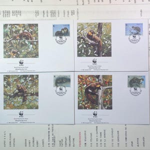 Beautiful WWF envelopes with matching stamps. Set of 4 official first day covers  Ireland 1992