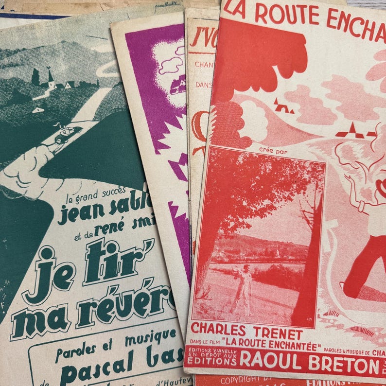 French Rever Old Partition, Vintage Sheet Music, Song Text, Lyrics, From France ...