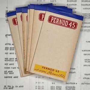 PERNOD 45 Blocco note pubblicitario vintage, blocco memo, blocco memo