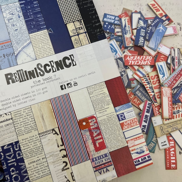 Reminiscence book 7. Patterned cardstock by Esther Glas for Elizabeth Craft Designs | vintage ephemera design paper- 64 x double sided paper