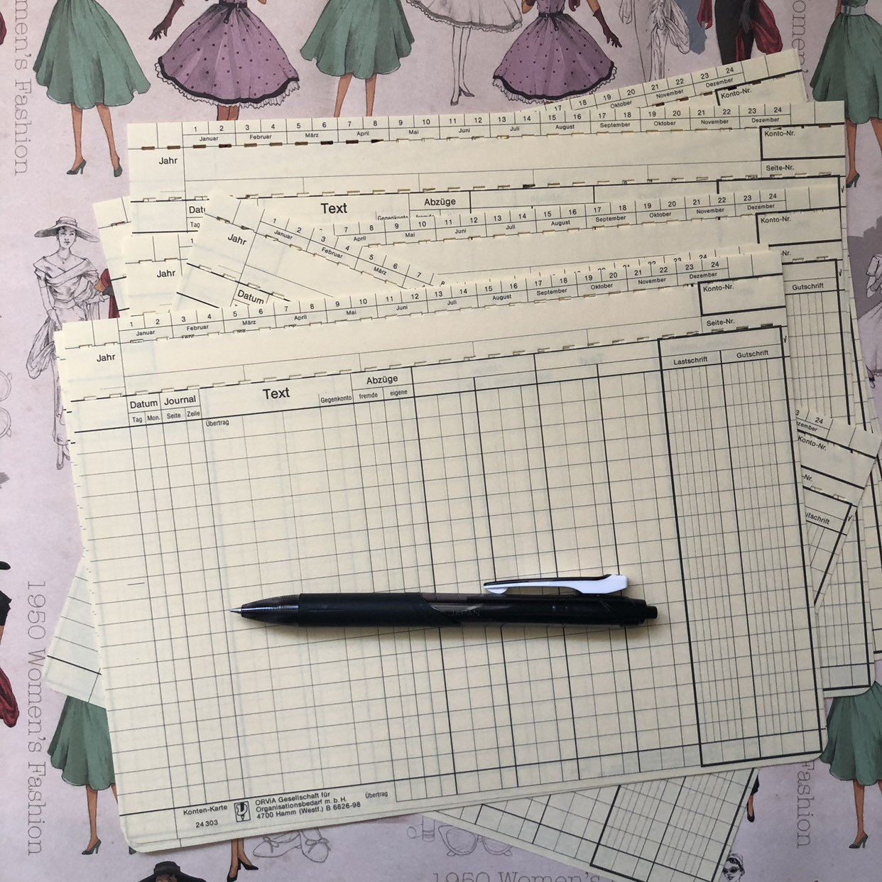 12 bank/accounting papers pink vintage Etsy