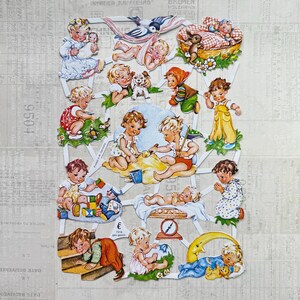 Scrap alemán - ilustraciones infantiles de los años 50. Troqueles, efímeras, papel en relieve, nostálgico, manualidades de papel, adornos, decoración, álbumes de recortes