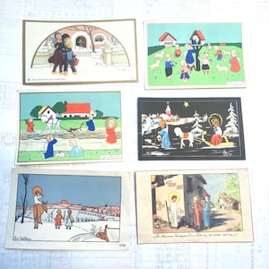Cartes avec illustrations religieuses pour enfants. Ensemble de 6. Cartes sacrées, marqueurs bibliques, éphémères religieux, cartes de prière, journalisation.