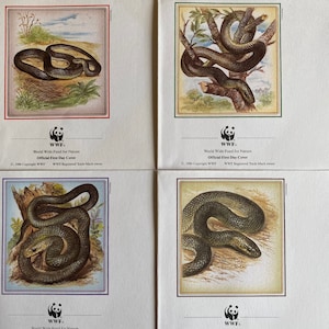 Beautiful WWF envelopes with matching stamps. Set of 4 official first day covers Moldavië