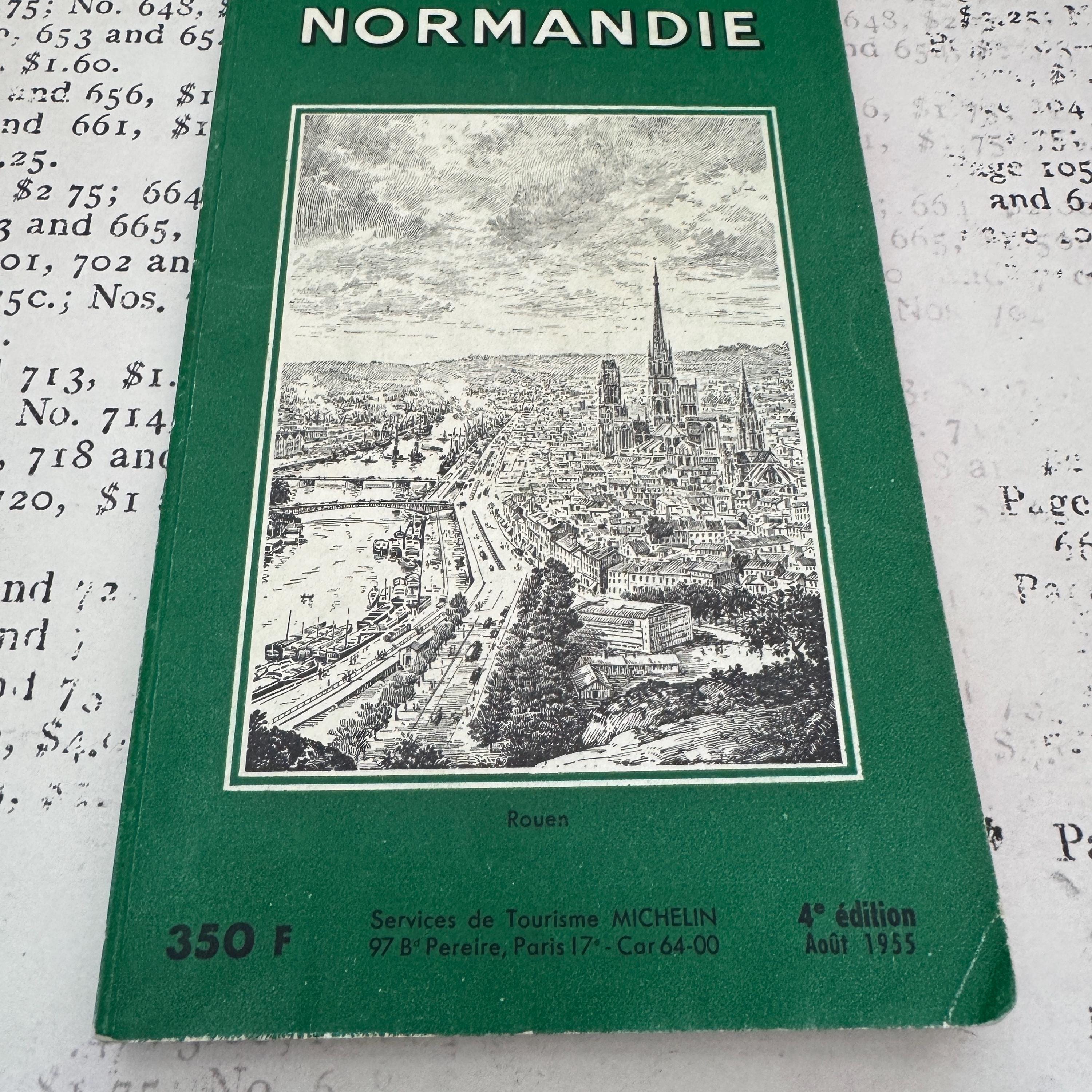 1960's Vintage Michelin Green GUIDE. NORMANDY . Published by