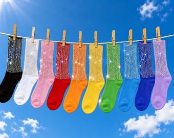 Swarovski Crystal Running & Lifestyle UNISEX Socks Hand-Crystallized • Unisex • Made to Order