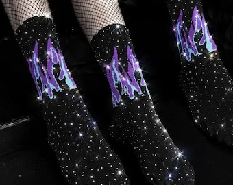 AG* Swarovski Flame Crystal Scatter Version_3.0  Crew Socks
