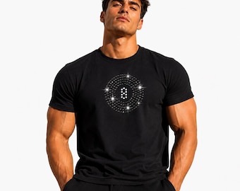 Swarovski Crystal 8 Magic Ball / Smiley T-Shirt – Handmade Couture Unisex Tee