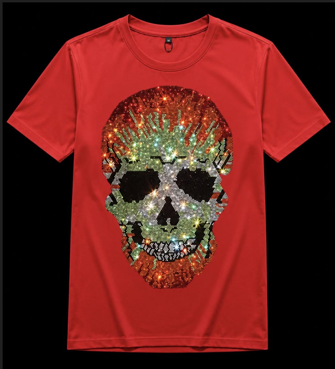Swarovski Crystal Skull Rhinestone T-shirt – Handmade Statement