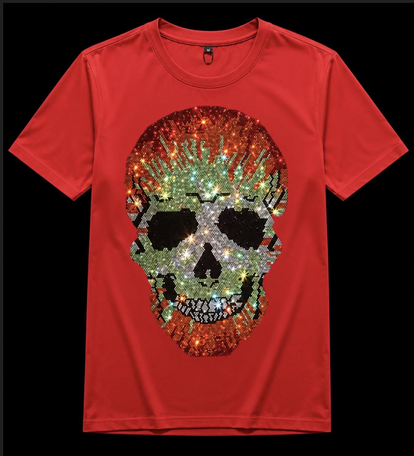 Swarovski Crystal Skull Rhinestone T-shirt – Handmade Statement