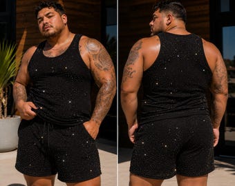 The Perfect Sparkle Swarovski Crystal Ribbed Tank Top