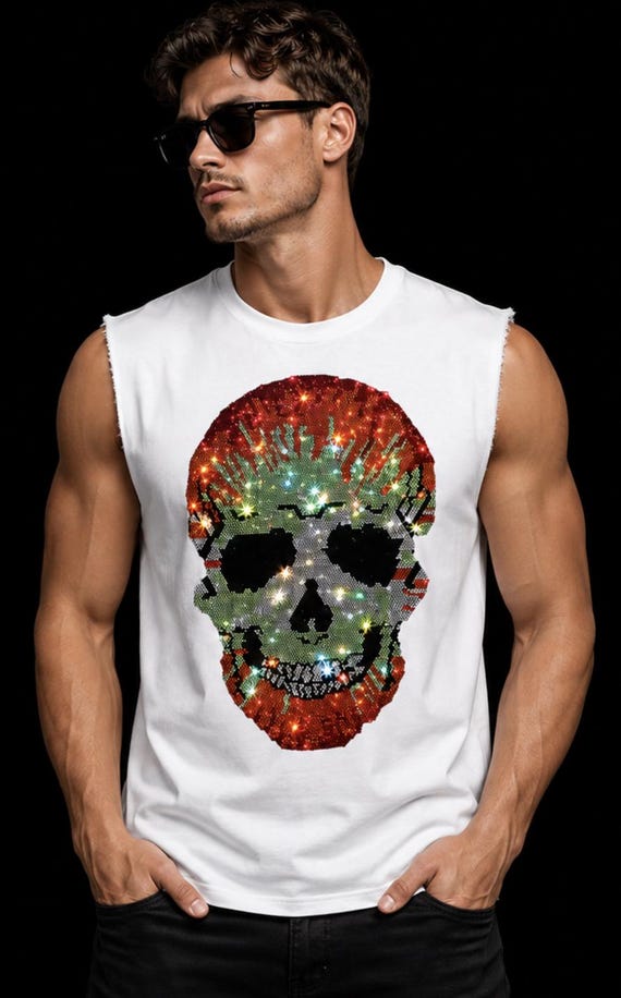 Swarovski Crystal Skull Rhinestone T-shirt – Handmade Statement