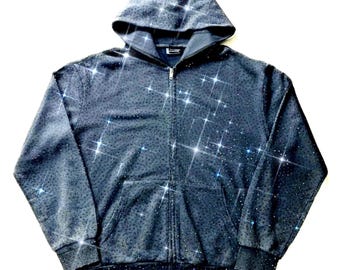 15.000 diamanten Swarovski-strass-diamanten ingelegde hoodie + joggingbroek (unisex) op maat HANDGEMAAKT op bestelling