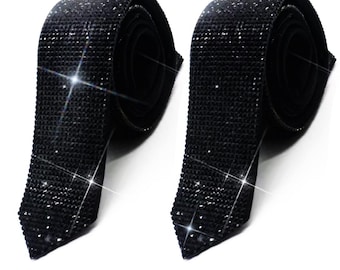 FULLY Swarovski Diamond Covered Suit TIE / Bow Tie ( unisex