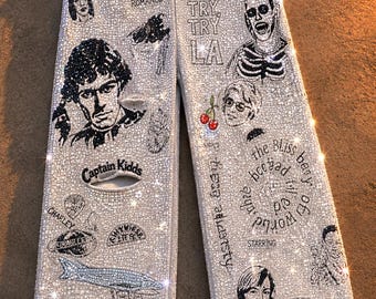 Swarovski Crystal Graffiti Sweatpants — Unisex